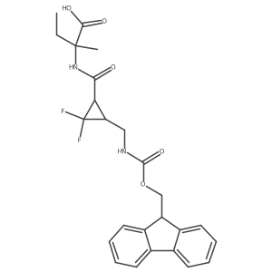2-({3-[({[(9H-fluoren-9-yl)methoxy]carbonyl}amino)methyl]-2,2-difluorocyclopropyl}formamido)-2-methylbutanoic acid Structure