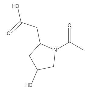 2-[(2R,4R)-1-acetyl-4-hydroxypyrrolidin-2-yl]acetic acid结构式