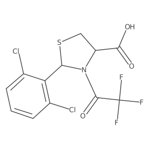 (4S)-2-(2,6-dichlorophenyl)-3-(2,2,2-trifluoroacetyl)-1,3-thiazolidine-4-carboxylic acid结构式