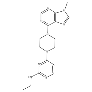 N-ethyl-4-[4-(9-methyl-9H-purin-6-yl)piperazin-1-yl]pyrimidin-2-amine结构式