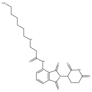 3-(6-aminohexylamino)-N-[2-(2,6-dioxo-3-piperidyl)-1,3-dioxo-isoindolin-4-yl]propanamide结构式