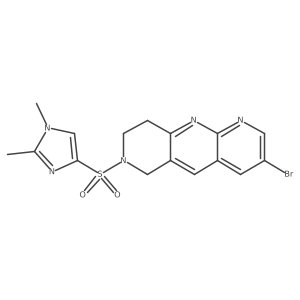 4-({3-bromo-6H,7H,8H,9H-pyrido[2,3-b]1,6-naphthyridin-7-yl}sulfonyl)-1,2-dimethyl-1H-imidazole结构式