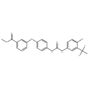 5-[4-[[[[4-Chloro-3-(trifluoromethyl)phenyl]amino]carbonyl]amino]phenoxy]-3-pyridinecarboxylic acid methyl ester结构式