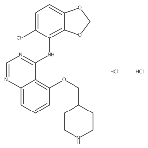 N-(5-chloro-1,3-benzodioxol-4-yl)-5-(piperidin-4-ylmethoxy)quinazolin-4-amine dihydrochloride Structure