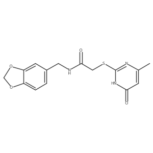 N-(1,3-benzodioxol-5-ylmethyl)-2-[(4-hydroxy-6-methylpyrimidin-2-yl)sulfanyl]acetamide结构式