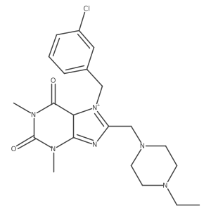 7-[(3-chlorophenyl)methyl]-8-[(4-ethylpiperazin-1-yl)methyl]-1,3-dimethyl-5H-purin-7-ium-2,6-dione结构式