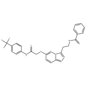 N-(2-(6-((2-oxo-2-((4-(trifluoromethyl)phenyl)amino)ethyl)thio)-[1,2,4]triazolo[4,3-b]pyridazin-3-yl)ethyl)benzamide结构式