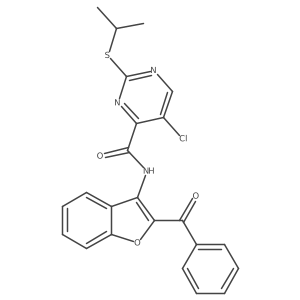 4-Pyrimidinecarboxamide, N-(2-benzoyl-3-benzofuranyl)-5-chloro-2-[(1-methylethyl)thio]- Structure