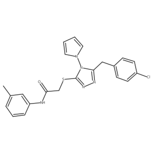 2-((5-(4-chlorobenzyl)-4-(1H-pyrrol-1-yl)-4H-1,2,4-triazol-3-yl)thio)-N-(m-tolyl)acetamide结构式