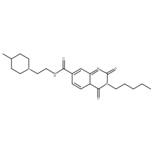 N-[2-(4-methylpiperidin-1-yl)ethyl]-2,4-dioxo-3-pentyl-4aH-quinazoline-7-carboxamide结构式