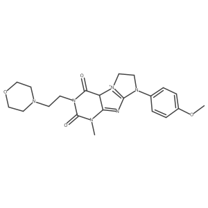 6-(4-methoxyphenyl)-4-methyl-2-(2-morpholin-4-ylethyl)-8,9a-dihydro-7H-purino[7,8-a]imidazol-9-ium-1,3-dione结构式