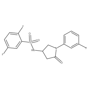 2,5-difluoro-N-(1-(3-fluorophenyl)-5-oxopyrrolidin-3-yl)benzenesulfonamide结构式