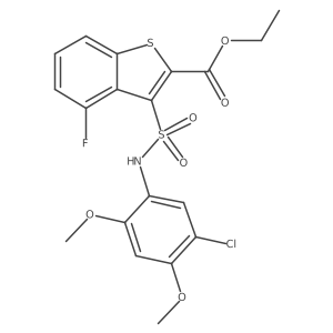 Ethyl 3-[(5-chloro-2,4-dimethoxyphenyl)sulfamoyl]-4-fluoro-1-benzothiophene-2-carboxylate Structure