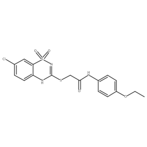 2-((7-chloro-1,1-dioxido-4H-benzo[e][1,2,4]thiadiazin-3-yl)thio)-N-(4-ethoxyphenyl)acetamide Structure