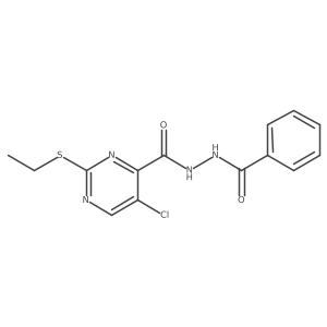 5-chloro-2-(ethylsulfanyl)-N'-(phenylcarbonyl)pyrimidine-4-carbohydrazide结构式