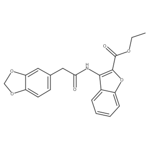Ethyl 3-(2-(benzo[d][1,3]dioxol-5-yl)acetamido)benzofuran-2-carboxylate Structure