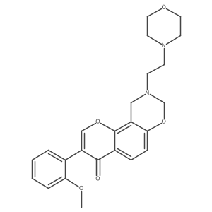 3-(2-methoxyphenyl)-9-(2-morpholinoethyl)-9,10-dihydrochromeno[8,7-e][1,3]oxazin-4(8H)-one结构式