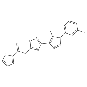 N-{3-[1-(3-fluorophenyl)-5-methyl-1H-1,2,3-triazol-4-yl]-1,2,4-thiadiazol-5-yl}furan-2-carboxamide Structure