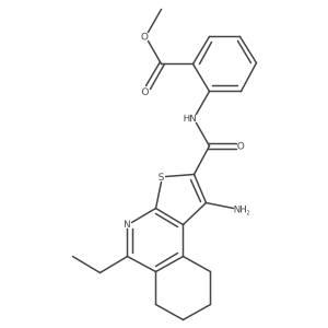 Methyl 2-(1-amino-5-ethyl-6,7,8,9-tetrahydrothieno[2,3-c]isoquinoline-2-carboxamido)benzoate结构式