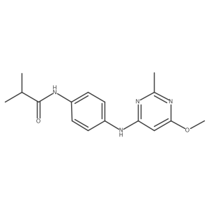 N-(4-((6-methoxy-2-methylpyrimidin-4-yl)amino)phenyl)isobutyramide结构式