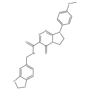 N-(benzo[d][1,3]dioxol-5-ylmethyl)-8-(4-methoxyphenyl)-4-oxo-4,6,7,8-tetrahydroimidazo[2,1-c][1,2,4]triazine-3-carboxamide结构式
