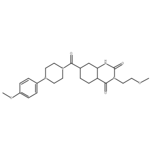 3-(2-methoxyethyl)-7-[4-(4-methoxyphenyl)piperazine-1-carbonyl]-4a,5,6,7,8,8a-hexahydro-1H-quinazoline-2,4-dione结构式