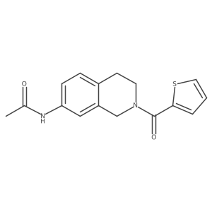 N-(2-(thiophene-2-carbonyl)-1,2,3,4-tetrahydroisoquinolin-7-yl)acetamide Structure
