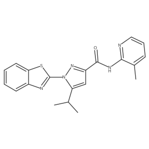 1-(benzo[d]thiazol-2-yl)-5-isopropyl-N-(3-methylpyridin-2-yl)-1H-pyrazole-3-carboxamide Structure