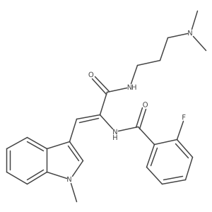 N-[(1Z)-3-{[3-(dimethylamino)propyl]amino}-1-(1-methyl-1H-indol-3-yl)-3-oxoprop-1-en-2-yl]-2-fluorobenzamide Structure