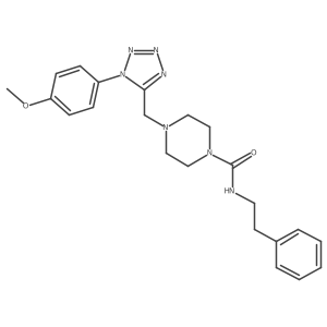 COc1ccc(-n2nnnc2CN2CCN(C(=O)NCCc3ccccc3)CC2)cc1结构式
