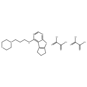 N-(3-morpholinopropyl)-6,7-dihydro-5H-cyclopenta[4,5]thieno[2,3-d]pyrimidin-4-amine dioxalate结构式