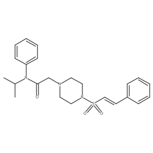 N-phenyl-2-[4-(2-phenylethenesulfonyl)piperazin-1-yl]-N-(propan-2-yl)acetamide结构式