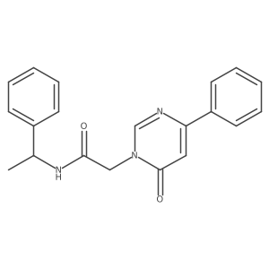2-(6-oxo-4-phenylpyrimidin-1(6H)-yl)-N-(1-phenylethyl)acetamide结构式