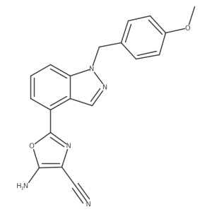 5-Amino-2-(1-(4-methoxybenzyl)-1H-indazol-4-yl)oxazole-4-carbonitrile结构式