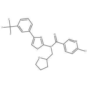 6-chloro-N-[(oxolan-2-yl)methyl]-N-{4-[3-(trifluoromethyl)phenyl]-1,3-thiazol-2-yl}pyridine-3-carboxamide Structure