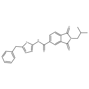 N-[(2E)-5-benzyl-1,3,4-thiadiazol-2(3H)-ylidene]-2-(2-methylpropyl)-1,3-dioxo-2,3-dihydro-1H-isoindole-5-carboxamide Structure