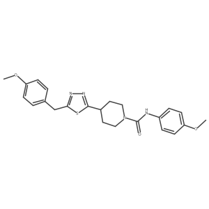 4-(5-(4-methoxybenzyl)-1,3,4-thiadiazol-2-yl)-N-(4-methoxyphenyl)piperidine-1-carboxamide结构式