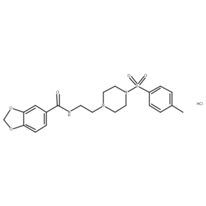 N-(2-(4-tosylpiperazin-1-yl)ethyl)benzo[d][1,3]dioxole-5-carboxamide hydrochloride结构式