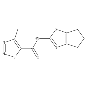 N-(5,6-dihydro-4H-cyclopenta[d]thiazol-2-yl)-4-methyl-1,2,3-thiadiazole-5-carboxamide结构式