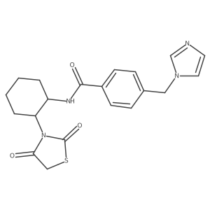 N-[2-(2,4-dioxothiazolidin-3-yl)cyclohexyl]-4-(imidazol-1-ylmethyl)benzamide结构式