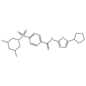 4-[(3,5-dimethylpiperidin-1-yl)sulfonyl]-N-[5-(oxolan-2-yl)-1,3,4-oxadiazol-2-yl]benzamide结构式
