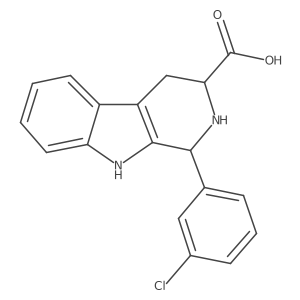 (3S)-1-(3-chlorophenyl)-2,3,4,9-tetrahydro-1H-beta-carboline-3-carboxylic acid结构式