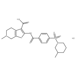 6-Methyl-2-(4-((3-methylpiperidin-1-yl)sulfonyl)benzamido)-4,5,6,7-tetrahydrothieno[2,3-c]pyridine-3-carboxamide hydrochloride Structure