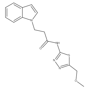 3-(1H-indol-1-yl)-N-[(2Z)-5-(methoxymethyl)-1,3,4-thiadiazol-2(3H)-ylidene]propanamide结构式