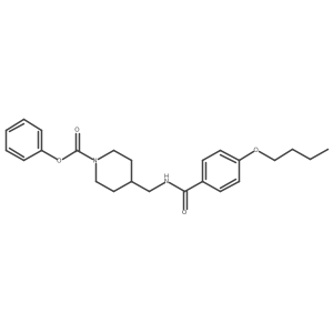 Phenyl 4-((4-butoxybenzamido)methyl)piperidine-1-carboxylate结构式