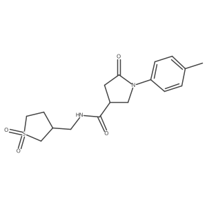 N-((1,1-dioxidotetrahydrothiophen-3-yl)methyl)-5-oxo-1-(p-tolyl)pyrrolidine-3-carboxamide结构式