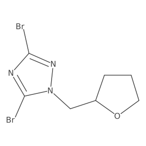 3,5-Dibromo-1-(oxolan-2-ylmethyl)-1H-1,2,4-triazole结构式