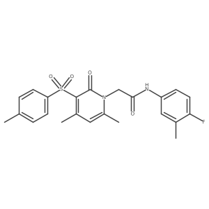 2-(4,6-dimethyl-2-oxo-3-tosylpyridin-1(2H)-yl)-N-(4-fluoro-3-methylphenyl)acetamide Structure