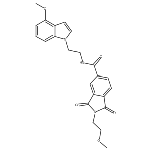 2-(2-methoxyethyl)-N-[2-(4-methoxy-1H-indol-1-yl)ethyl]-1,3-dioxo-2,3-dihydro-1H-isoindole-5-carboxamide Structure