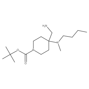Tert-butyl 4-(aminomethyl)-4-[butyl(methyl)amino]piperidine-1-carboxylate Structure